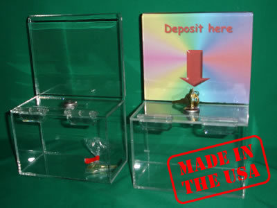 STRONG ACRYLIC FUNDRAISING DONATION BALLOT BOXES A4  